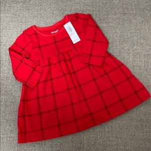 Old Navy red windowpane dress